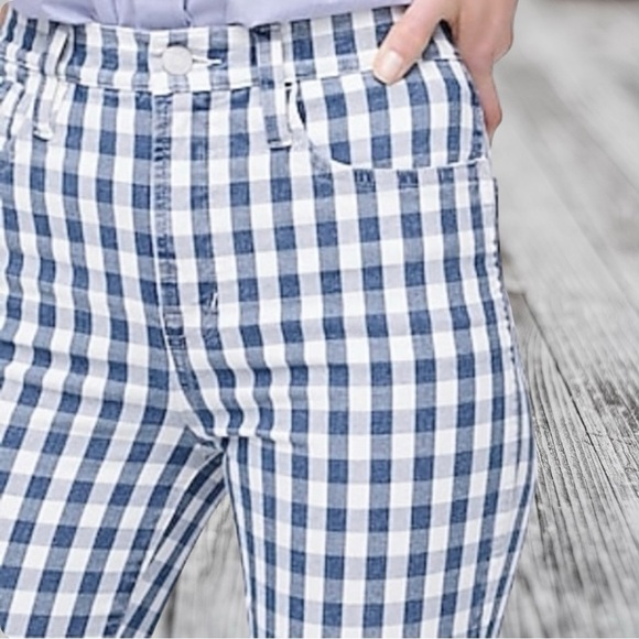 J. Crew ‘10” Vintage Straight Jean’ in Blue & White Gingham Size 27 - Picture 4 of 15